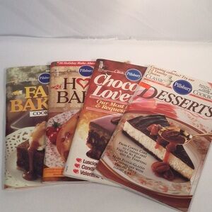 Set of Four Pillsbury Classic Cookbooks - Baking, Desserts, and Chocolate Lovers